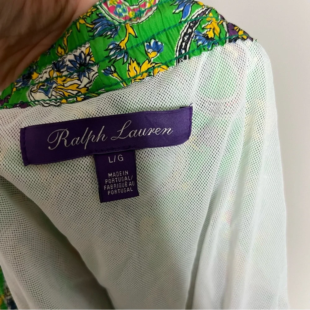Ralph Lauren Purple Label Amalfi Paisley Print Swim Shorts In Green Men's Large